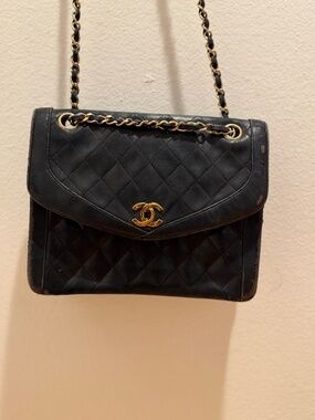 Chanel Vintage Diana Envelope Flap Bag Quilted Lambskin